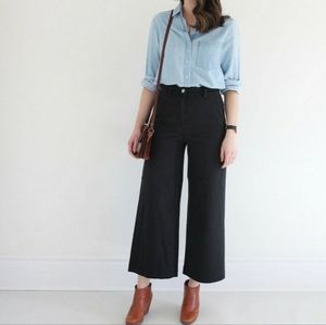 Everlane Wide Leg Cropped Pants - Black